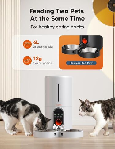 وحدة تغذية Cat التلقائية Wopet مع كاميرا لقطتين ، وحدة تغذية الكلاب 5G و WiFi ، 1080 بكسل HD Automatic Pet مع رؤية ليلية للقطار والكلب ، تخزين بطاقة SD وصوت ثنائي الاتجاه in Kuwait