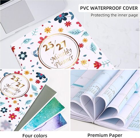 Planner 2025-2027 Pocket Monthly Planner Slanner Size Size Mini Pocket Planner Planner مع اقتباسات اليومية كتاب أجندة أجندة مثالية للمحفظة والتخطيط والتنظيم والمكتب باستخدام زهرة 1PCS in Kuwait