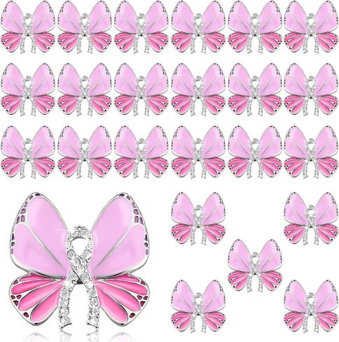 Lyrow 24 PCS Pink Prich Cancer Pins Brach Cancer Cancer Angel Lapel Pin Associory in Saudi Arabia