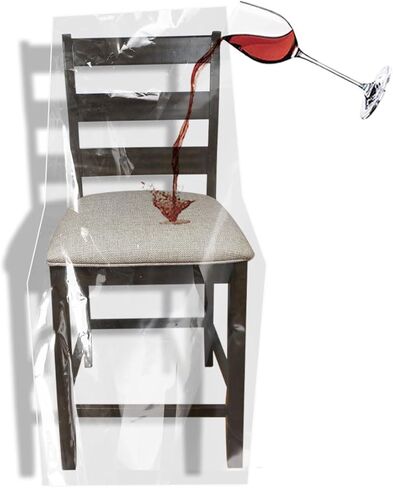 LAMINET New & Improved Deluxe Heavy-Duty Waterproof Spill Resistant Removable Crystal-Clear Plastic Adjustable Patented Chair Seat Protector - Fits Chair Seats Up to 21″ x 21″ - Set of 4 in Kuwait