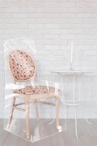 LAMINET New & Improved Deluxe Heavy-Duty Waterproof Spill Resistant Removable Crystal-Clear Plastic Adjustable Patented Chair Seat Protector - Fits Chair Seats Up to 21″ x 21″ - Set of 4 in Kuwait