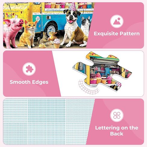 300 Pieces Puzzles for Adults,Seaside Flower Shop & Cat Puzzle for Adult,300 Pieces Puzzles for Adults Large Piece,Summer Puzzle for Kids Ages 8-10,Challenging Family Game, 20.5 x 15 in in Saudi Arabia