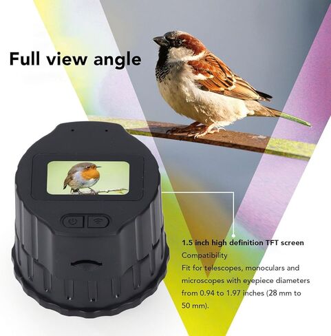 Wi Fi Electronic Eyepiece, 4MP Electronic Eyepiece, 800mAh Portable Bird Watching Spotting Scope Camera with Wi Fi Hotspot, for 0.94 to 1.97 Inch Microscopes Monocular Binoculars in Kuwait