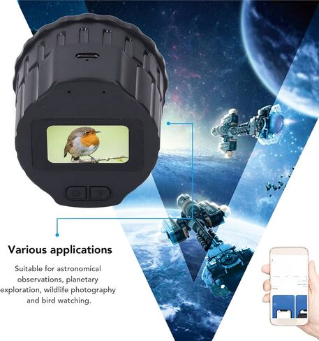 Wi Fi Electronic Eyepiece, 4MP Electronic Eyepiece, 800mAh Portable Bird Watching Spotting Scope Camera with Wi Fi Hotspot, for 0.94 to 1.97 Inch Microscopes Monocular Binoculars in Kuwait