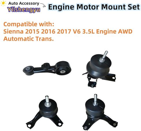 4Pcs Engine Motor Transmission Mount Set Compatible with Santa Fe 2010-2012 Fits for Sorento 2011-2013 L4 2.4L 3.5L FWD Replacement for 218302P000 218302P60 218302P400 218302P500 in Kuwait