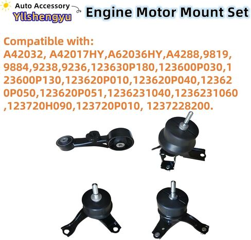 4Pcs Engine Motor Transmission Mount Set Compatible with Santa Fe 2010-2012 Fits for Sorento 2011-2013 L4 2.4L 3.5L FWD Replacement for 218302P000 218302P60 218302P400 218302P500 in Kuwait