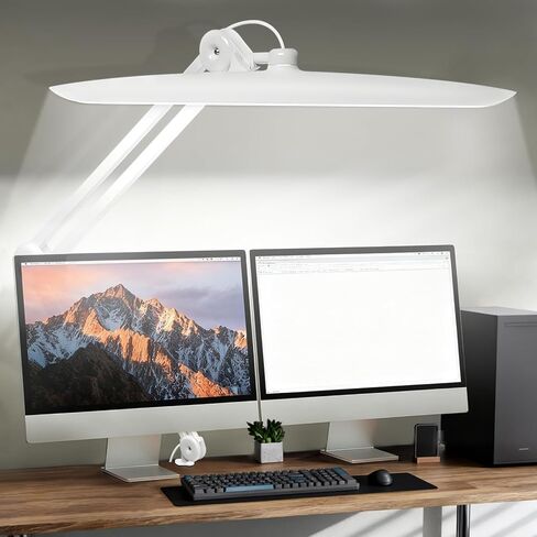 20 "مصباح مكتب LED مع المشبك ، 24W CCT ضوء الظفر قابلة للتعديل قابلة للضبط للمكتب ، 120 LEDS المعادن دوارة النهار لتصبح لتكنولوجيا الأظافر المهندس المعماري المعماري ، أبيض ، أبيض in Saudi Arabia
