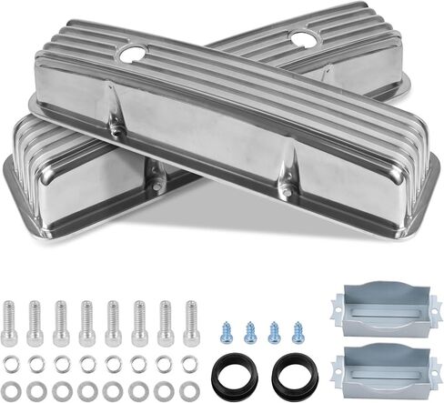 Aluminum Tall Valve Covers for Chevy SBC 1958-1986 283 302 305 327 350 383 400 Engine Small Block Black Coated Valve Covers in Kuwait