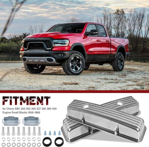 Aluminum Tall Valve Covers for Chevy SBC 1958-1986 283 302 305 327 350 383 400 Engine Small Block Black Coated Valve Covers in Kuwait