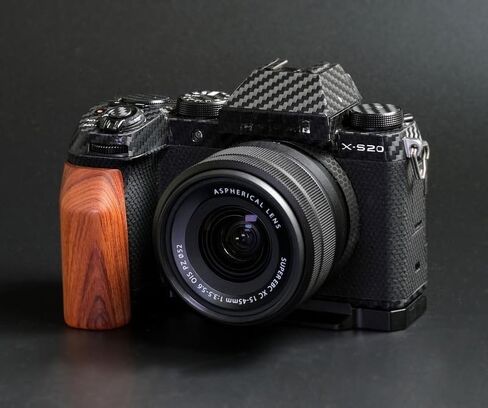 Handmade Wood Hand Grip Holder Handle for X-S20 XS20 Camera with Alloy Baseplate (Ebony(Black Alloy Base)) in Kuwait