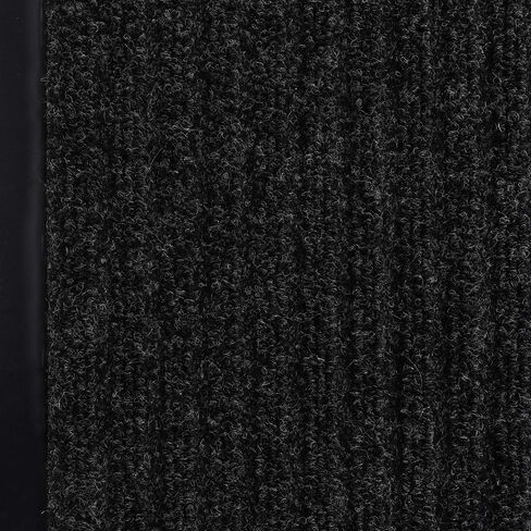 iCustomRug Heavy Duty Interior/Exterior Waterproof Utility Ribbed Vinyl Back Runner, 70 Sizes for Doorway, Balcony, Hallway, Commercial Space 4' X 52' Charcoal in Saudi Arabia