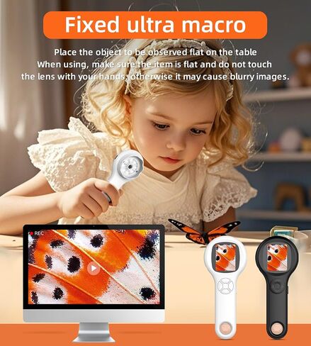 المجهر للأطفال ، ألعاب مجموعة العلوم التعليمية الكاميرا الزجاجية الرقمية المكبرة باليد ، Macro Fix Focus Mini Microscopes 500x التكبير ، تكبير 4x ، التعلم التفاعلي in Kuwait