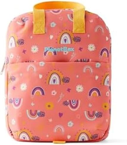 حقيبة حمل Planetbox Bag-Bag-Rockin Dino Edition 2-in-1 حقيبة غداء قابلة للتحويل مع الأشرطة القابلة للتعديل والجيوب والداخلية المقاومة للماء-متينة وخالية من BPA ، وغسل الماكينة آمنة in Kuwait