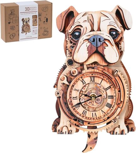 3D Wooden Puzzles for Adults, Phoenix Wall Clock DIY Set, Beginner 37 Pcs Wooden Puzzles, Creative Gift Ideas for Adults Teens in Kuwait