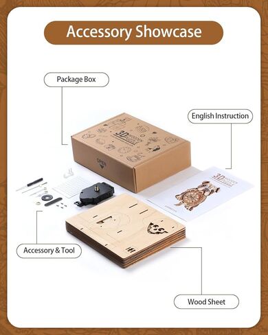 3D Wooden Puzzles for Adults, Phoenix Wall Clock DIY Set, Beginner 37 Pcs Wooden Puzzles, Creative Gift Ideas for Adults Teens in Kuwait