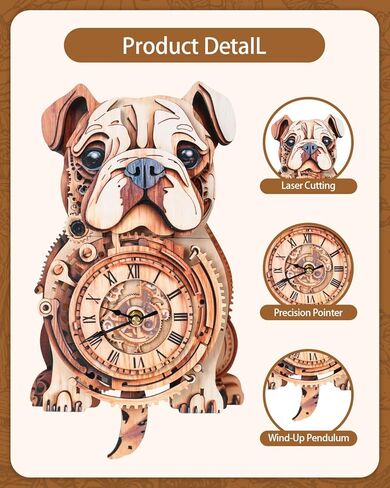 3D Wooden Puzzles for Adults, Phoenix Wall Clock DIY Set, Beginner 37 Pcs Wooden Puzzles, Creative Gift Ideas for Adults Teens in Kuwait