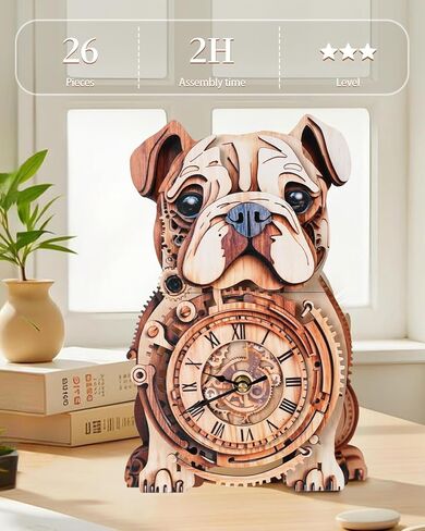 3D Wooden Puzzles for Adults, Phoenix Wall Clock DIY Set, Beginner 37 Pcs Wooden Puzzles, Creative Gift Ideas for Adults Teens in Kuwait