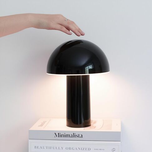 Brightech Celia Table Lamp – 10" Touch-Controlled Mushroom Desk Lamp, Cordless & Dimmable LED, Portable Bedside Night Light, Sustainable Mood Light, Recycled Modern Patio Lamp for Home Décor – Green in Saudi Arabia