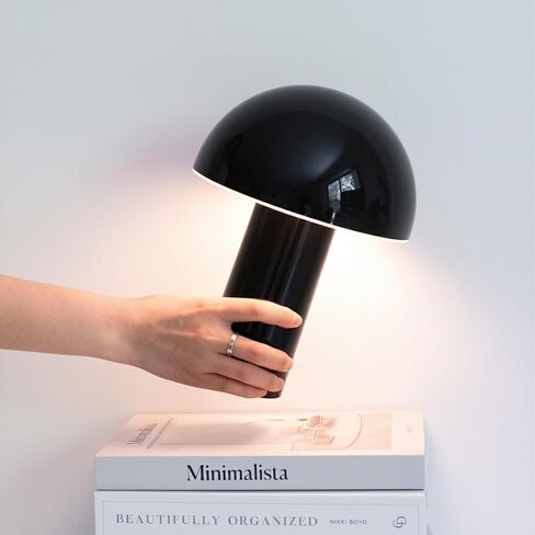 Brightech Celia Table Lamp – 10" Touch-Controlled Mushroom Desk Lamp, Cordless & Dimmable LED, Portable Bedside Night Light, Sustainable Mood Light, Recycled Modern Patio Lamp for Home Décor – Green in Saudi Arabia