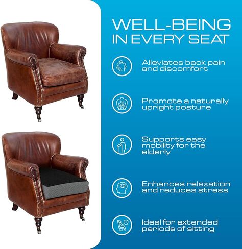 Kölbs Lumbar Support Recliner Cushion - وسادة مقعد الرغوة للذاكرة للكراسي ووسادة دعم الظهر - وسائد للمسنين وكبار السن والكبار - مجموعة من قطعتين - 4 '' سميكة ، 13 '' مسند الظهر in Kuwait