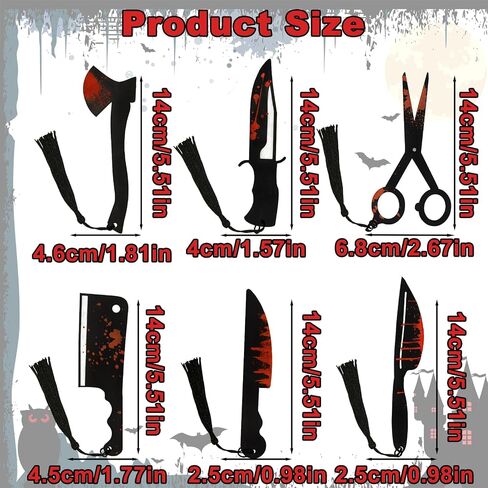 6pcs Halloween Acrylic Starks ، Funny Horror Lonor Louginations Supplies Mounders Page Page ، و Movelty Affice Aids Book Gifts Forms for Halloween in Saudi Arabia