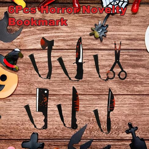 6pcs Halloween Acrylic Starks ، Funny Horror Lonor Louginations Supplies Mounders Page Page ، و Movelty Affice Aids Book Gifts Forms for Halloween in Saudi Arabia