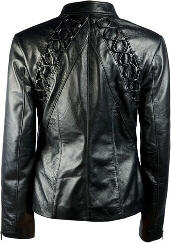 Rugged Coat Blazer Tan, Red and Black Double Breast Real Leather Jacket for Women in Saudi Arabia