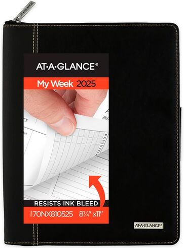 AT-A-GLANCE 2026 Appointment Book Planner, Weekly & Monthly, 8-1/4" x 11", Large, Executive, Zipper, Black (70NX810526) in Saudi Arabia