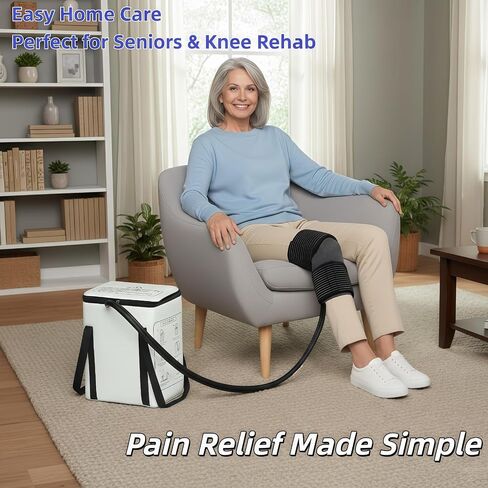 Cold Therapy Machine with Timer, 19 QT Ice Machine for Knee After Surgery, Pain Relief System, Comfort Pad for Knees Shoulders Waist and Elbows, Silent Pump, Ideal for Sports sprains in Saudi Arabia
