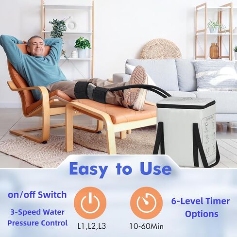 Cold Therapy Machine with Timer, 19 QT Ice Machine for Knee After Surgery, Pain Relief System, Comfort Pad for Knees Shoulders Waist and Elbows, Silent Pump, Ideal for Sports sprains in Saudi Arabia