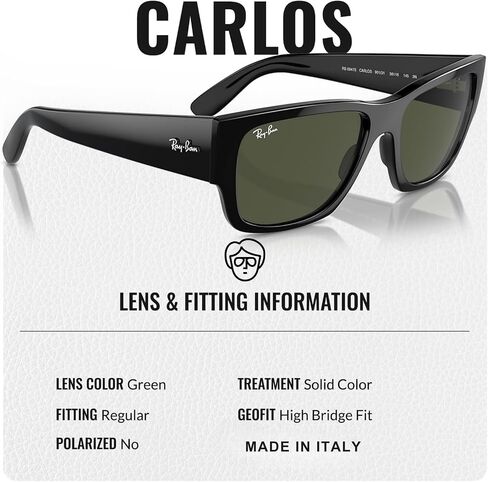 Ray-Ban RB0947S CARLOS RESTANGLE شكل نظارة شمسية مع حزمة مجموعة النظارات الرسمية in Saudi Arabia