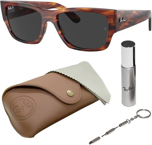 Ray-Ban RB0947S CARLOS RESTANGLE شكل نظارة شمسية مع حزمة مجموعة النظارات الرسمية in Kuwait