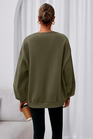 PRETTYGARDEN Oversized Sweatshirt for Women Fall Long Sleeve Crewneck Fleece Loose Fit Casual Pullover Tops Fashion Clothing in Saudi Arabia