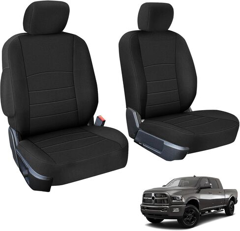 أغطية مقعد أمامية مخصصة من SAPUBK يتم استبدالها لعام 2013-2018 Dodge RAM و 2019-2021 Classic RAM 1500 2500 CREW CAB ، Neoprene Premium with Composite Soft Lining Cover Cover Costion in Saudi Arabia