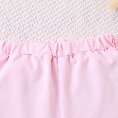 Size 6-12 Years Girl's 2 Piece Outfits Casual Crew Neck Long Sleeve Sweatshirt & Shorts LoungetSets in Kuwait