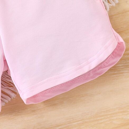 Size 6-12 Years Girl's 2 Piece Outfits Casual Crew Neck Long Sleeve Sweatshirt & Shorts LoungetSets in Kuwait