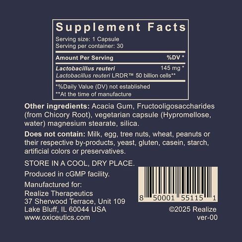 MyReuteri™ 10 Billion CFU Probiotic – Foundational-Strength L. reuteri LRDR™ + FOS Prebiotic – by Dr. William Davis – Makes Yogurt-Like Superfood – 30 Veg Capsules in Kuwait