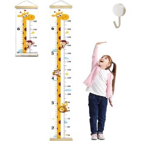 Personalized Children's Height Chart, Wall Growth Chart, Canvas Children's Height Hanging Chart, with Detachable Hooks, are Ideal Choices for Home Decoration and Practical Functions in Saudi Arabia
