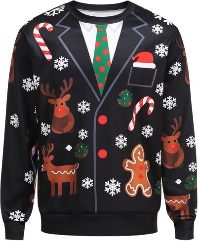 TOONRAIN عيد الميلاد البلوز 3D الرسم السترة مضحك للرجال والنساء للجنسين سترة in Kuwait