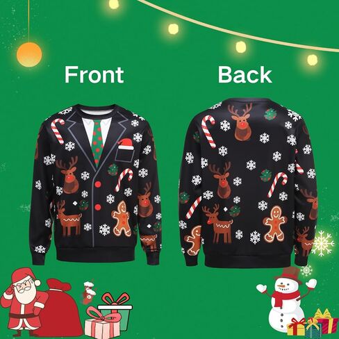 TOONRAIN عيد الميلاد البلوز 3D الرسم السترة مضحك للرجال والنساء للجنسين سترة in Kuwait