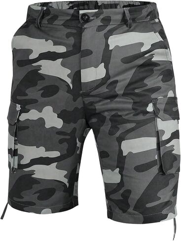 WDIRARA Men's Camo Print Cargo Shorts Elastic Waist Flap Pocket Bermuda Shorts Streetwear in Saudi Arabia