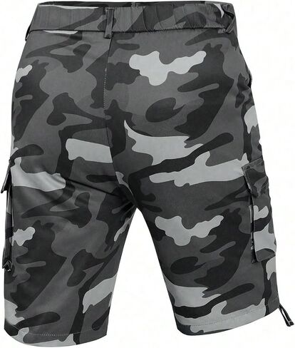 WDIRARA Men's Camo Print Cargo Shorts Elastic Waist Flap Pocket Bermuda Shorts Streetwear in Saudi Arabia