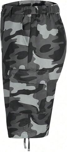 WDIRARA Men's Camo Print Cargo Shorts Elastic Waist Flap Pocket Bermuda Shorts Streetwear in Saudi Arabia