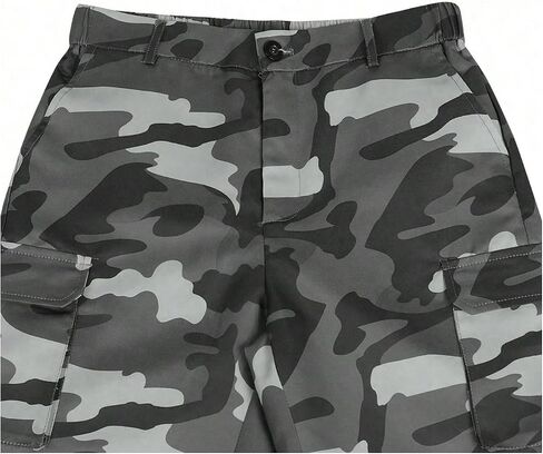 WDIRARA Men's Camo Print Cargo Shorts Elastic Waist Flap Pocket Bermuda Shorts Streetwear in Saudi Arabia