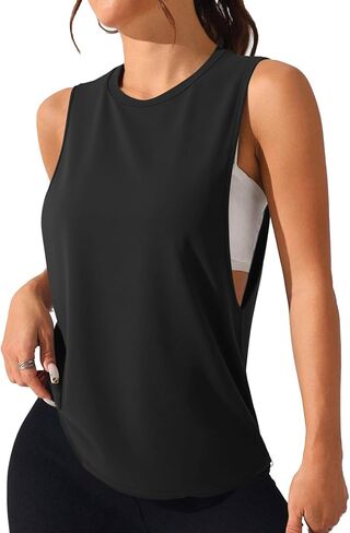 Remidoo Women's Open Side Workout Tank Top Sleeveless Shirt Muscle Tanks Crewneck Activewear in Saudi Arabia