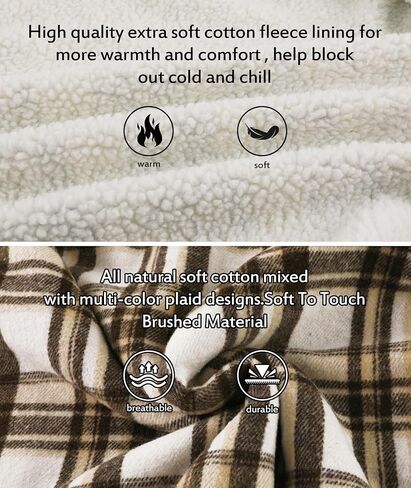 Zity Mens Flannel Jacket Lapel zip up fleece fleece plaid sherpa coated coat in Saudi Arabia