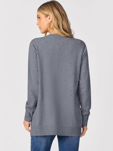 ANRABESS Women's Cardigans 2025 Fall Dressy Casual Long Sleeve Crewneck Button Down Open Front Soft Knit Cardigan Sweaters in Saudi Arabia