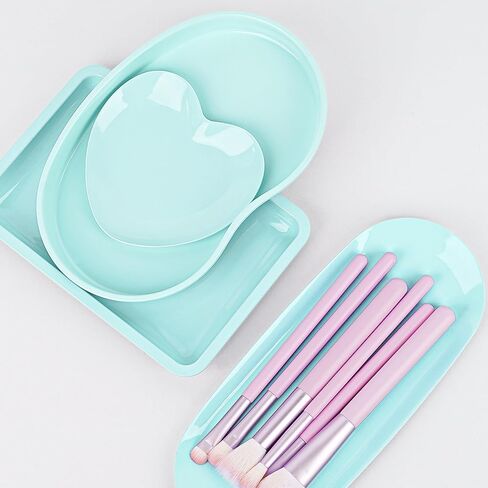 Stainless Steel Tray, Lrregular Tray, Nail Tool Dish, Trays for Jewelry, Makeup Cosmetic, Gadgets Set (Pink) in Saudi Arabia