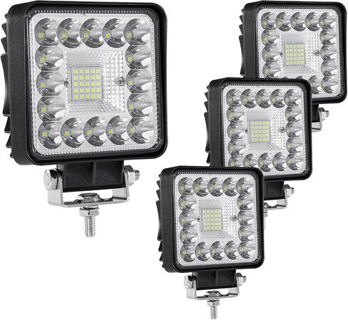 مصابيح جراب LED ، مصابيح العمل LED للشاحنة ، 4INCH 123W ضوء الضباب للدراجات النارية ، الضوء على الطرق الوعرة لسيارة جيب جولف عربة الشاحنة ، 2pack أضواء القيادة in Kuwait