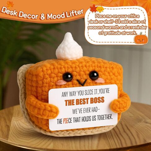 Fall Decor Crochet Mini Pumpkin Pie Doll - Pumpkin decor Handmade Cute Plush Fall Decorations For Home - Birthday Gifts for Women, Daughter, Grandma - Autumn, Thanksgiving, Halloween, Christmas Decor in Kuwait